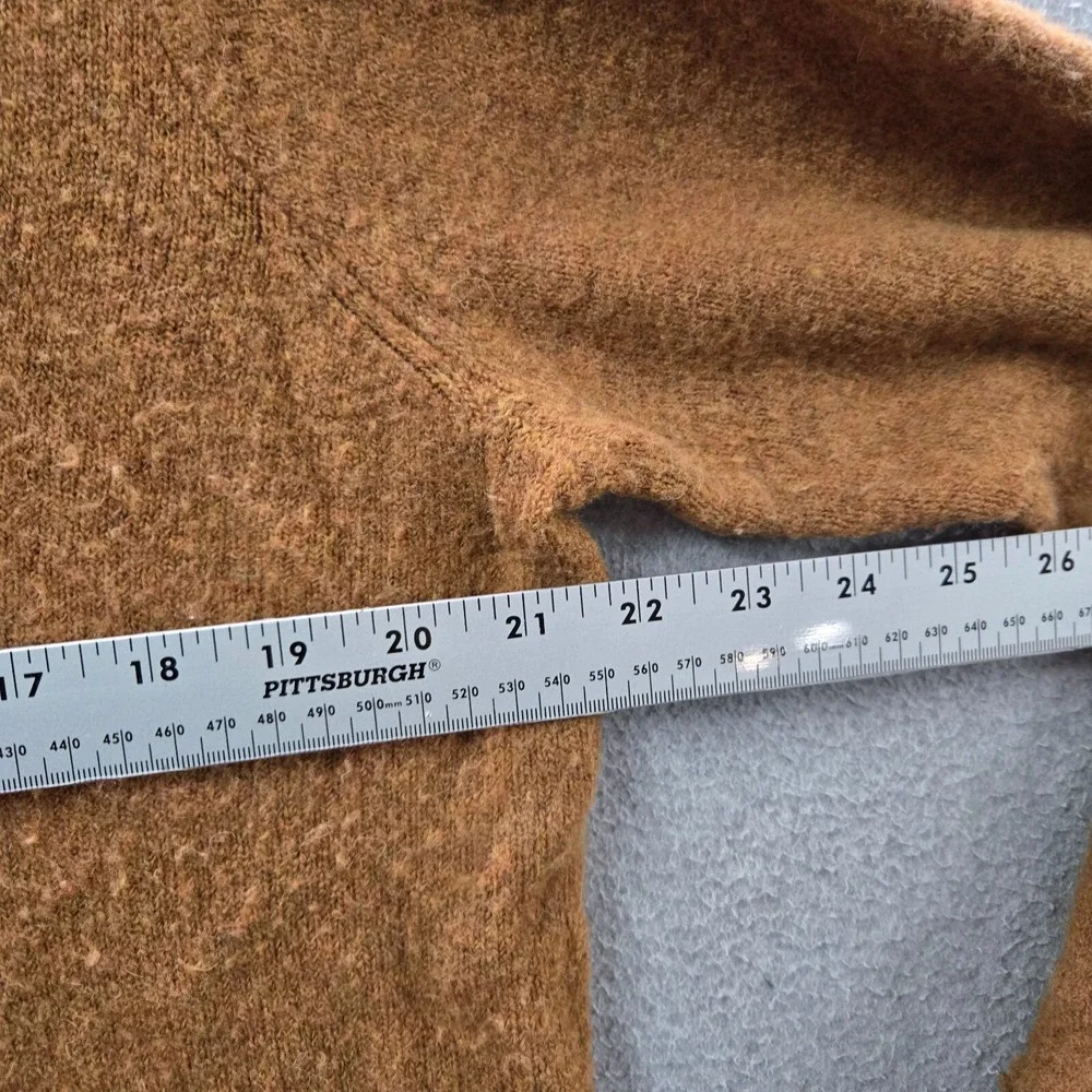 Madewell Women‎ Sweater Medium Brown Faux Wrap Merino Wool Alpaca Blend Pullover
